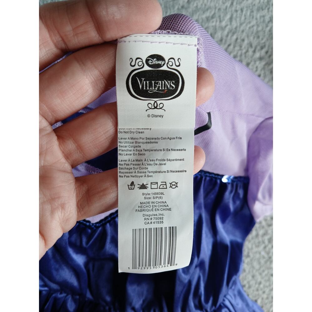 Disney Villains Ursula Costume Girls Small (Size 6) Purple Dress Halloween NWOT - Picture 2 of 7